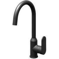 Miscelatore monocomando lavello cucina canna orientabile sofia installazione rapida finitura- nero opaco - confezione 1