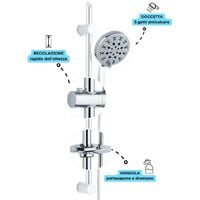 Saliscendi doccia regolabile salvaforo con 5 funzioni H72 cm