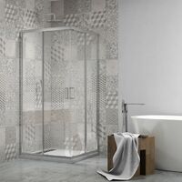 Ogomondo box doccia angolare con ante scorrevoli profilo cromato 4 millimetri trasparente misure 80x100x190h cm regolabile - confezione 1