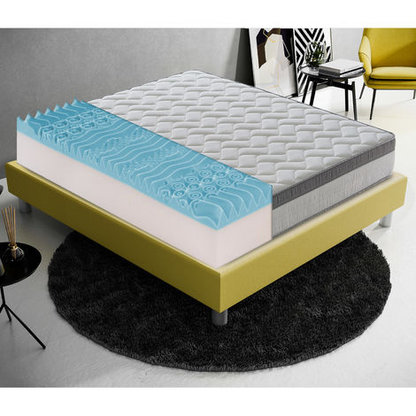 MaterassieDoghe - colchón 80x200 de viscoelástica, altura 20 cm, 5 cm de  viscoelástica, 7 zonas de confort