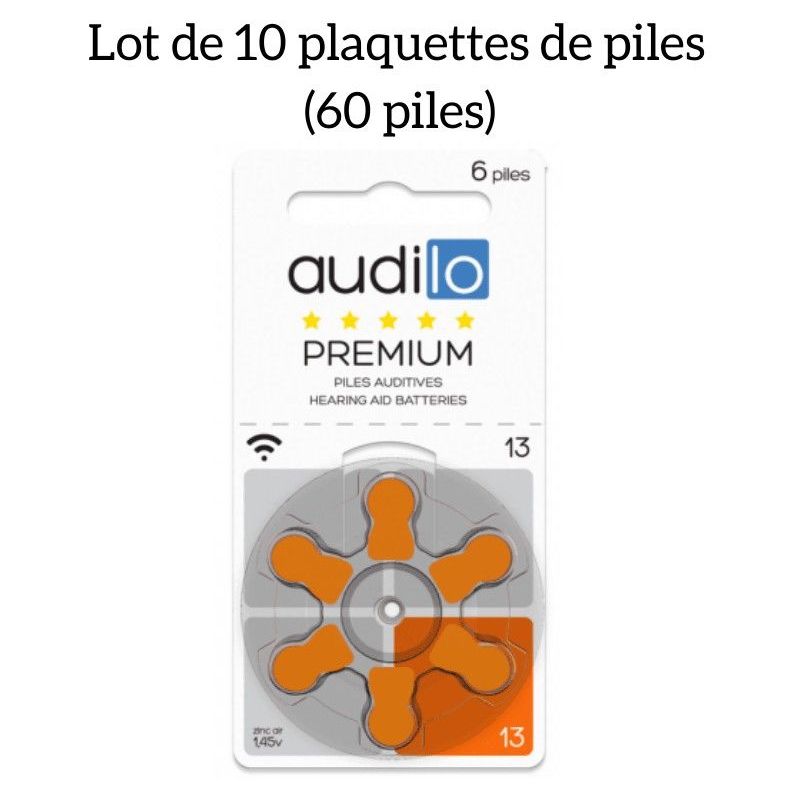 60 Piles Auditives Audilo Premium 312 (PR41) Lot de 10 Plaquettes