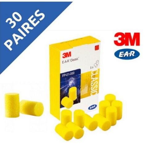 Lot de 250 paires de bouchons en mousse 3M EAR Classic - Manutention