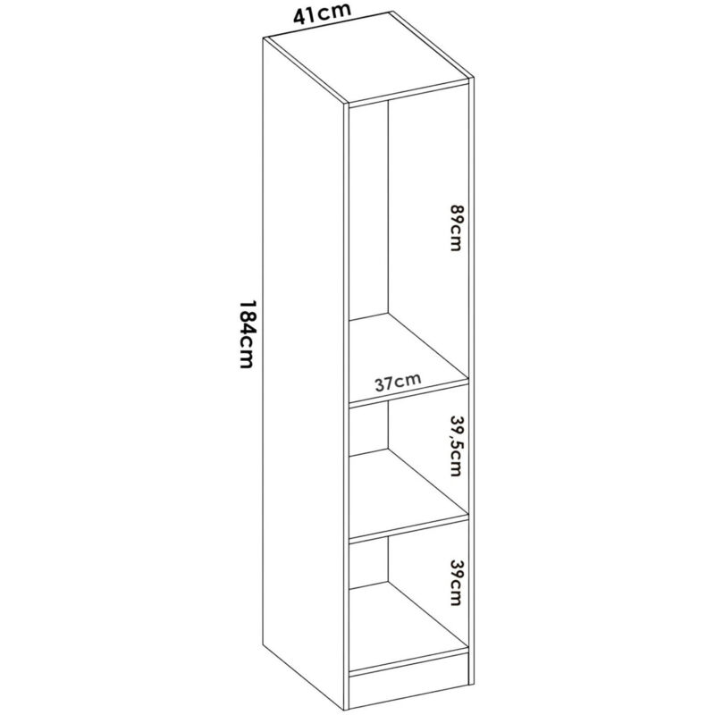 Guardaroba Dbusat, Mobile appendiabiti per camera da letto, Armadio a 1 anta  singola, 41x52h184 cm, Rovere