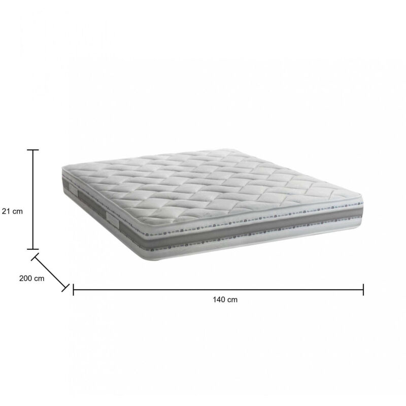 Talamo Italia Materasso matrimoniale Sveva, Materasso sfoderabile in Memory  Foam e Waterfoam, 100% Made in Italy, Anti acaro e Anallergico, Cm  140x200h21, con imballo rinforzato