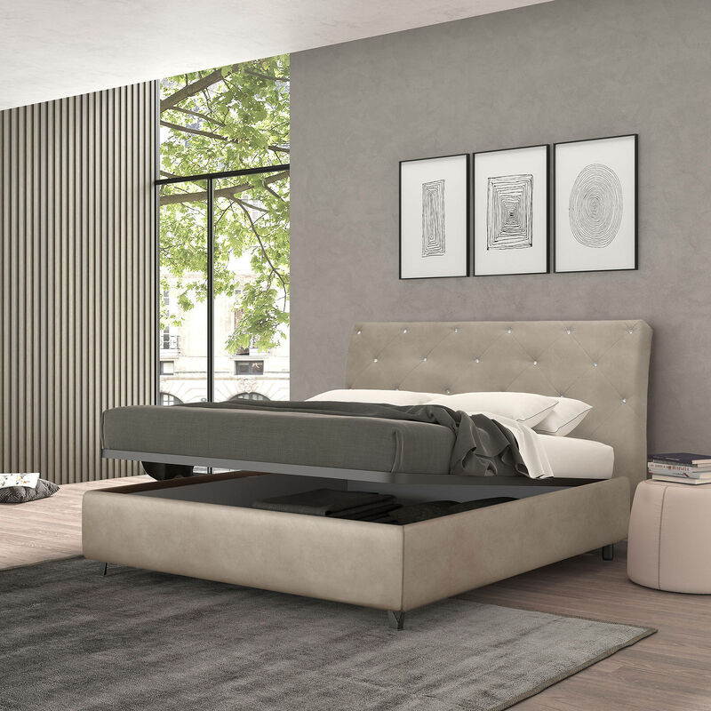 Antea M1 letto matrimoniale contenitore 160x200 cuscini imbottito