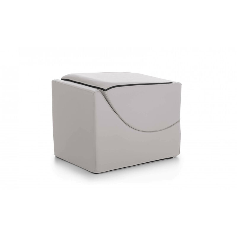 Talamo Italia Letto pieghevole Andreina, Pouf trasformabile in letto  singolo, 100% Made in Italy, Pouf trasformabile in una chaise longue in  ecopelle, Cm 130x50h50, Bianco, con imballo rinforzato