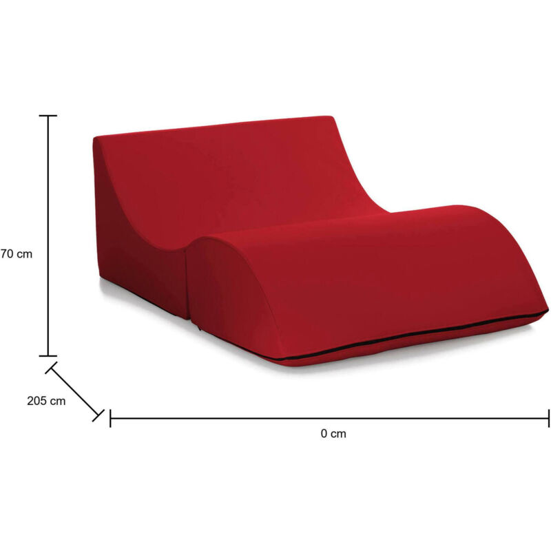 Talamo Italia Pouf Antonella, Pouf da salotto, 100% Made in Italy,  Poltroncina relax in tessuto imbottito, Cm 100x70h43, Rosso, con imballo  rinforzato