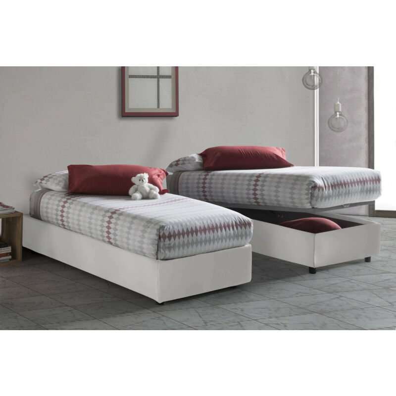 LETTO MATRIMONIALE CONTENITORE MOD. GINEVRA BIANCO FRASSINATO