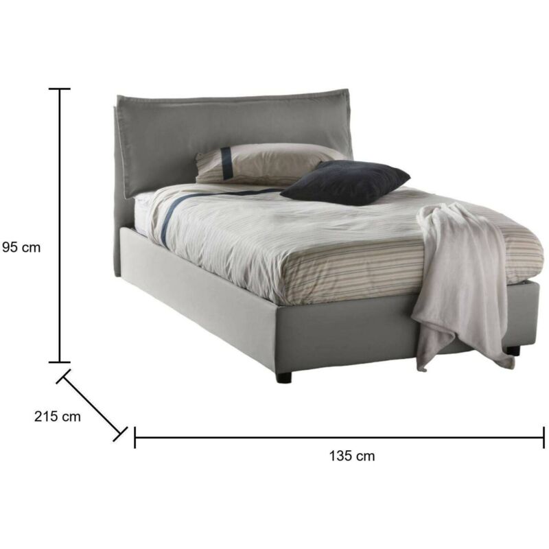 Mixibaby Biancheria Da Letto In Flanella 100% Cotone - Grigio Chiaro, Copripiumino 200x220 Cm + 2 Federe 80x80 Cm - 3