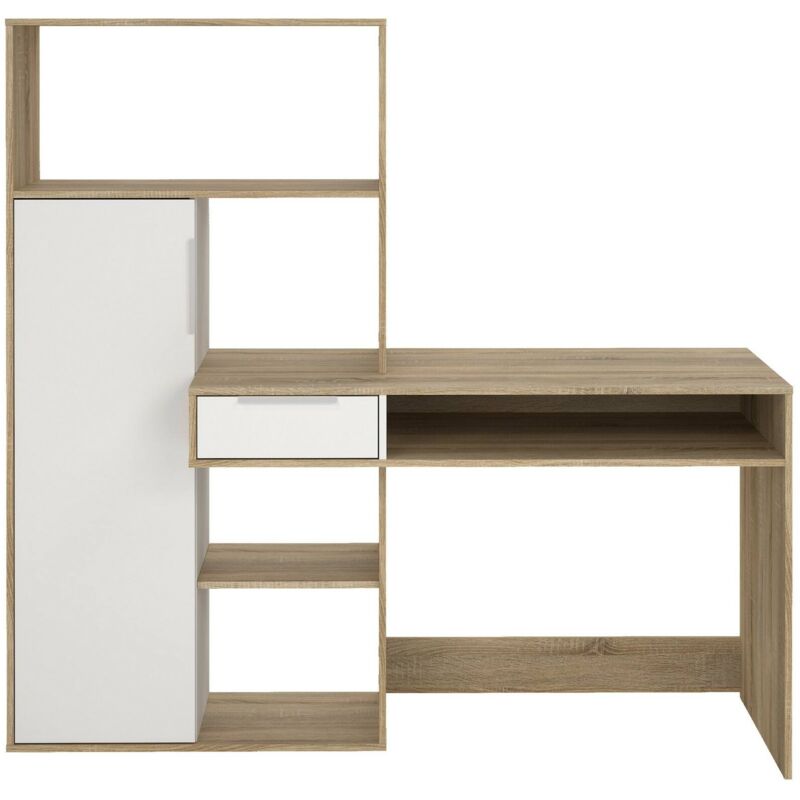 Dmora Scrivania multifuzione con libreria, Tavolo da studio, perfetto per  cameretta o ufficio moderno, cm163x60h155, colore