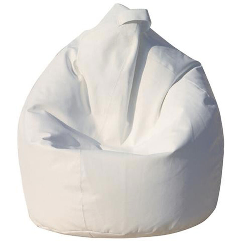 Dmora Pouf a sacco elegante, colore bianco, Misure 80 x 120 x 80 cm, con  imballo rinforzato