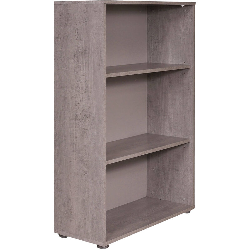 Libreria a 2 ante e 4 ripiani con serratura, scaffale per libri e  documenti, Libreria portaoggetti da ufficio, cm 79x34h188, colore Bianco e  Cemento