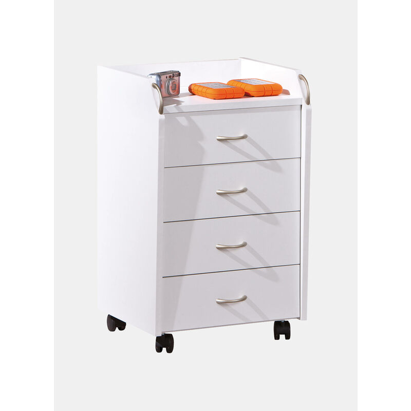 Dmora Cassettiera a Tre cassetti, Colore Bianco, cm 60 x 57 x 44