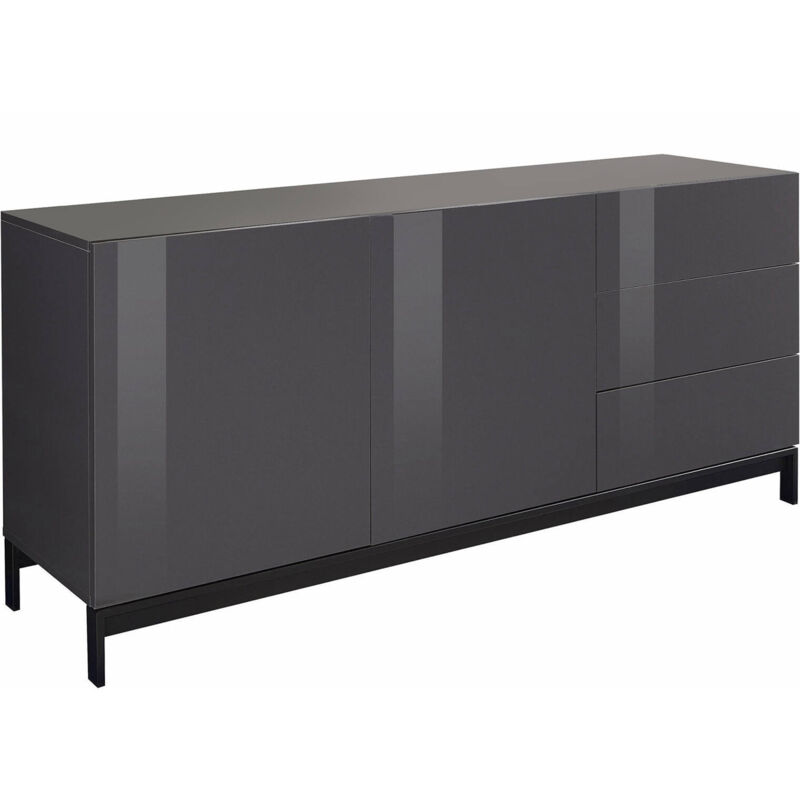Colore Rovere e Ossido Buffet da Cucina cm151x41xh80 Madia con scaffali Mobile da Soggiorno Porta TV Dmora Credenza Moderna a 2 Ante e 2 cassetti
