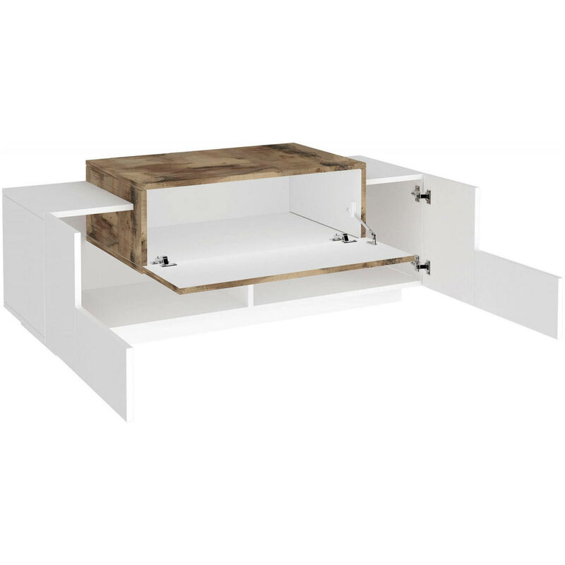 Dmora Mobile da ingresso a 3 ante e ripiani interni, Made in Italy,  Entratina moderna, Credenza per atrio, cm 121x38h86, colore Bianco lucido :  .it: Casa e cucina