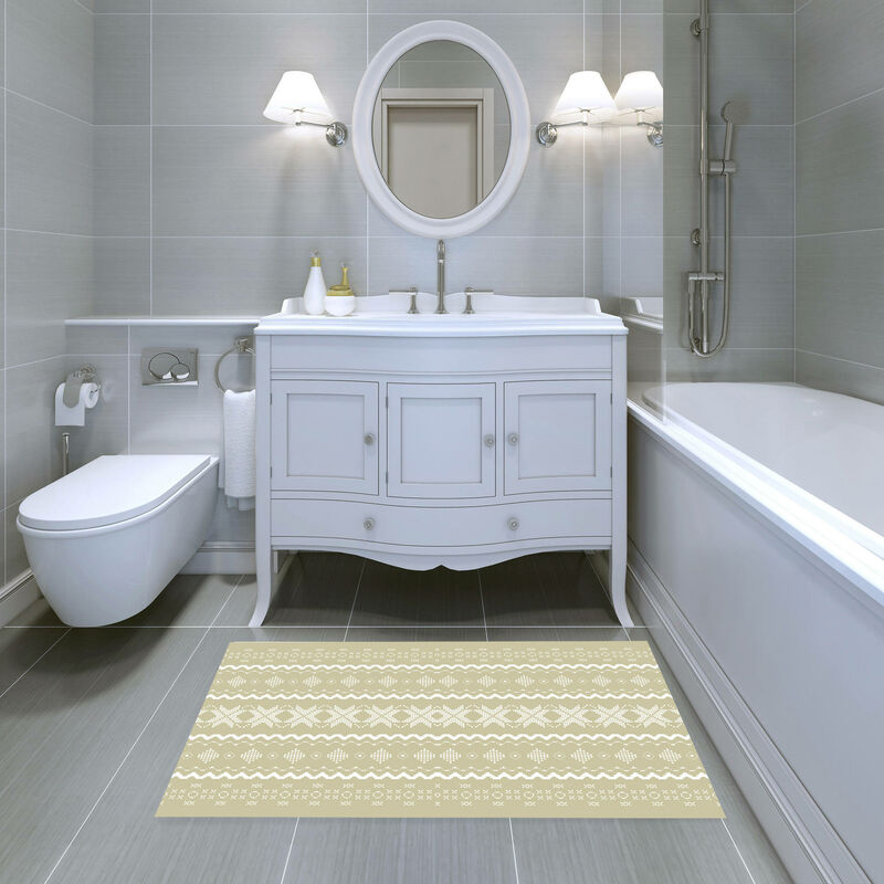 Doge Milano Passatoia da bagno, 100% Made in Italy, Tappeto antimacchia con  stampa digitale, Runner antiscivolo e lavabile, Modello Nordic - Alanis, cm  62x52