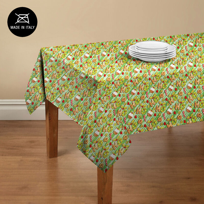 Doge Milano Tovaglia da cucina con stampa digitale, 100% Made in Italy,  Tovaglia antiscivolo per sala da pranzo, lavabile e antimacchia, Modello  Natale - Riyad, cm 180x140