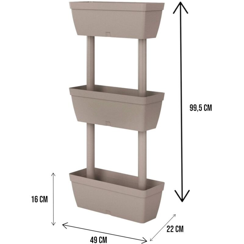 Set 3 Portavasi In Ferro Da Parete O Recinzione, 16 Cm, Nero - Supporti Per Piante Da Balcone E Giardino, Interni/Esterni - 2
