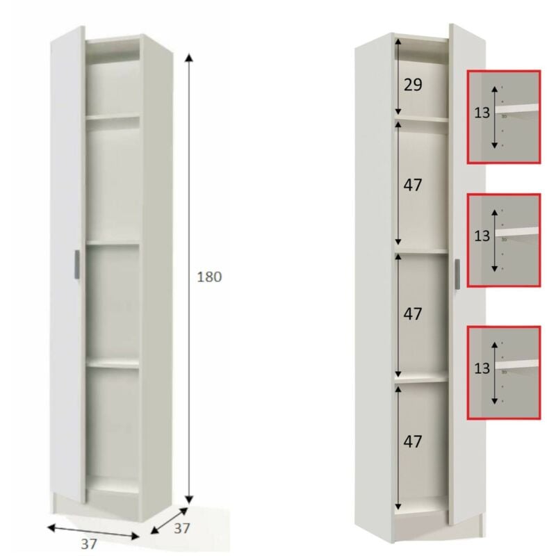 SCARPIERA/MOBILE MULTIUSO CM 59X37 H. 180 BIANCO OPACO: vendita online  SCARPIERA/MOBILE MULTIUSO CM 59X37 H. 180 BIANCO OPACO in offerta