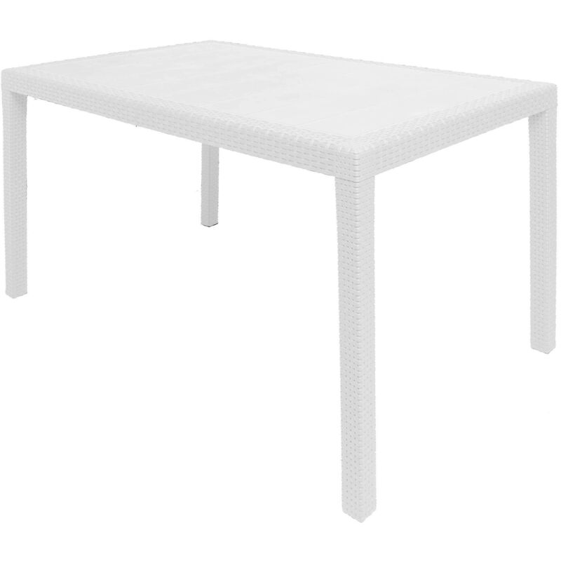 Dmora Tavolo Rettangolare Esterno, Made in Italy, 150 x 72 x 90 cm  (allungabile Fino a 220 cm), Color Bianco : : Giardino e  giardinaggio