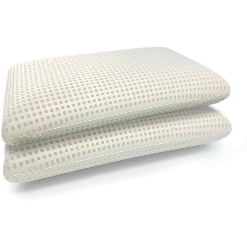 Dmora - Guanciale Dmunar, Cuscino ergonomico saponetta in Memory Foam  forato, 100% Made in Italy, Anallergico e Traspirante, 71x41xh15 cm, Set da  4