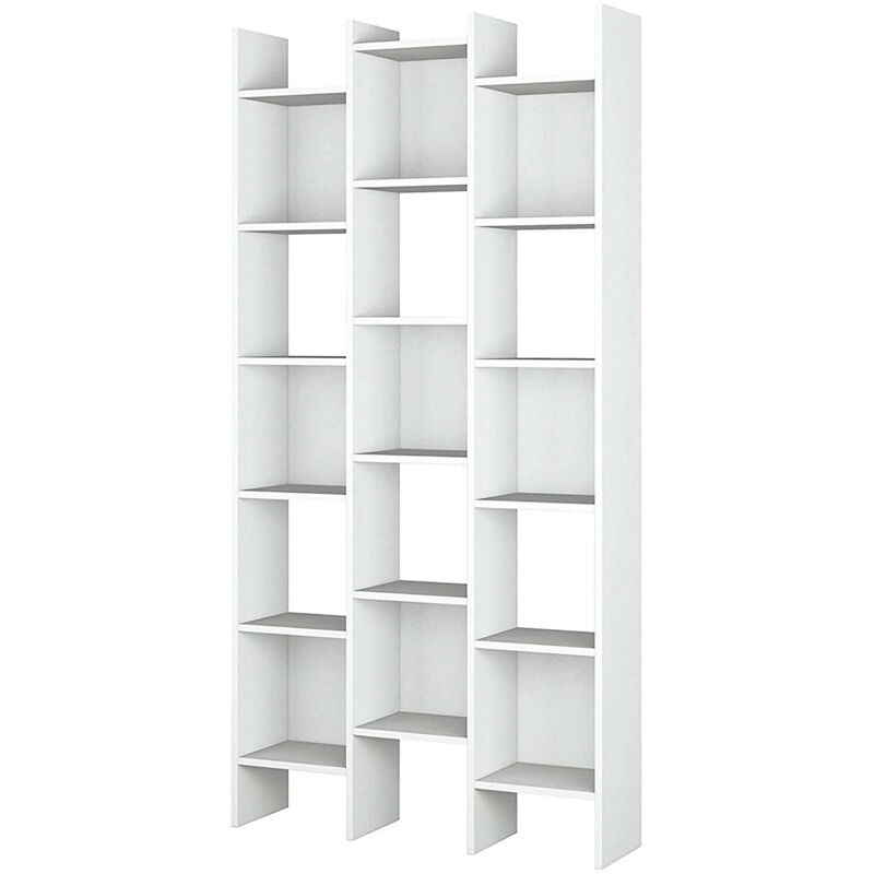 WeHome - libreria verticale da parete 6 ripiani libreria salvaspazio design  moderno 80 x 192 x 25 cm struttura in legno melaminico spessore 15 mm pann