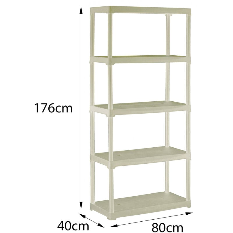 Scaffale in kit a 3/4 ripiani in metallo acciaio cromato con ruote girevoli  - 4 ripiani 35x35xH120 cm