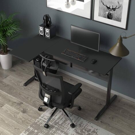 ERGOMAKER Scrivania Mobile Regolabile In Altezza 65x45 Cm Con Ruote Piombate E Gancio, Portatile Per Ufficio E Casa, Nero - 3