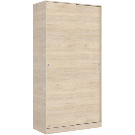 Dmora - Guardaroba 2 ante Abigale, Mobile appendiabiti per camera da letto, Armadio multiuso, 100x50h204 cm, Rovere