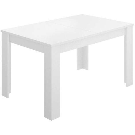 Tavolo allungabile Dencio, Consolle con allunghe, Tavolo da pranzo multiuso, Ripiano estensibile da cucina, 190x90 h77 cm, Bianco lucido