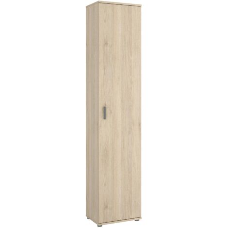 Dmora - Armadio multiuso 1 anta Arrow, Mobile multifunzione portaoggetti, Armadio alto porta scarpe, 39x35h190 cm, Rovere