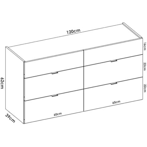 Cassettiera Lavarela, Settimanale per camera da letto, Comò con 5 cassetti,  70x45h117 cm, Rovere, con imballo rinforzato