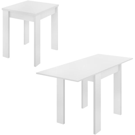 Dmora - Tavolo allungabile Comer, Consolle estensibile multiposizione,Tavolo consolle ausiliare pieghevole, 79/134x67h79 cm, Bianco, con imballo rinforzato