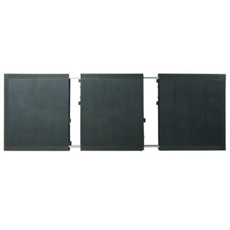 Dmora - Set salotto da esterno Arret, Ripiano allungabile da esterno con 4 sedie, Tavolo e sedute da giardino effetto rattan, 100% Made in Italy, Antracite