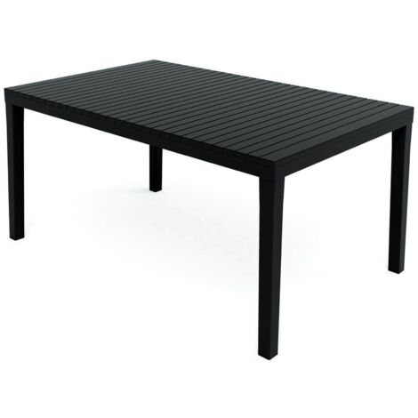Dmora - Tavolo da esterno Maratea, Tavolo rettangolare da pranzo, Tavolo da giardino multiuso, 100% Made in Italy, 150x90h72 Cm, Antracite, con imballo rinforzato