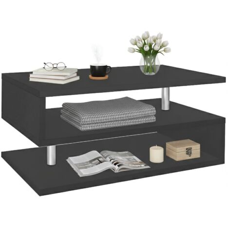 Tavolino da salotto rettangolare rovere nodi e bianco lucido 108x50x43h cm - Bartolomea