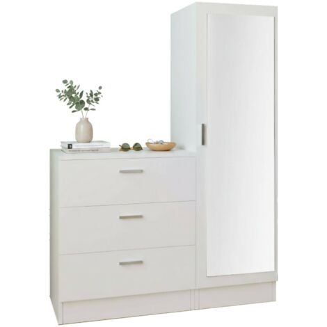 Mobile Ingresso Halimede 60x47x72 Cm - Appendiabiti, 3 Cassetti, Bianco - Foto 1