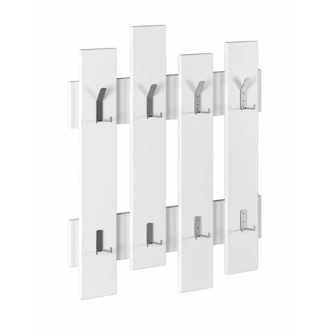 Dmora - Appendiabiti Astratto, Attaccapanni, Portabiti multiuso, Appendiabiti da parete, 64x4 h79 cm, Bianco