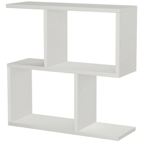 Dmora - Tavolino da salotto Fabrizia, Tavolo basso da caffè, Portariviste per divano, Ripiano da soggiorno, 60x20h60 cm, Bianco