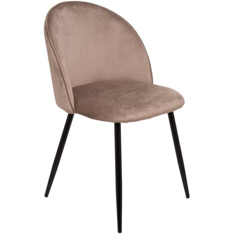 Dmora - Sedia Stinson, Poltrona rivestita in velluto, Sedia da pranzo imbottita, Seduta per riunioni, 51x54h82 cm, Grigio, con imballo rinforzato
