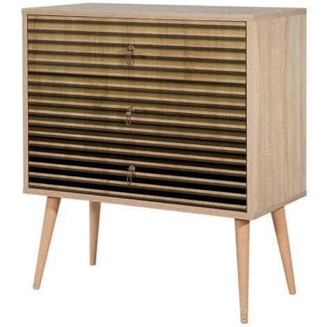 Dmora - Cassettiera Apricale, Settimino multiuso, Comò camera da letto, Mobile con cassetti, 80x40h90 cm, Quercia (1/5)