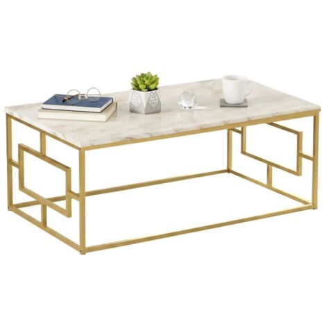 Tavolino Da Salotto Europa - 106x60x40cm, Nero E Oro, Moderno E Funzionale Per Soggiorno - Foto 5