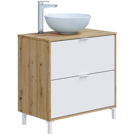 Mobile da bagno sotto lavabo con top L 60 x P 45 x H 34 cm marrone | Leroy Merlin