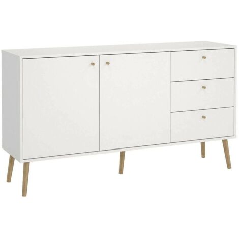 Credenza Florence Dmora: Mobili Salvaspazio, Elegante E Moderna, 147 Cm Di Design Bianco