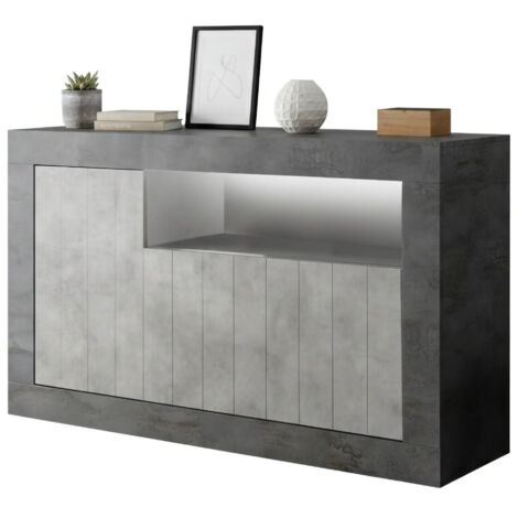 Dmora - Credenza Ashlesha, Buffet Da Soggiorno, Madia Da Salotto Dispensa Da Cucina 142x36 H83 Cm Quercia E Bianco 87284282
