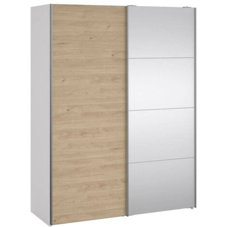 Guardaroba 2 Ante Dmora Paulette 77x49x175 Cm - Armadio Bianco Per Camera Da Letto Con Appendiabiti