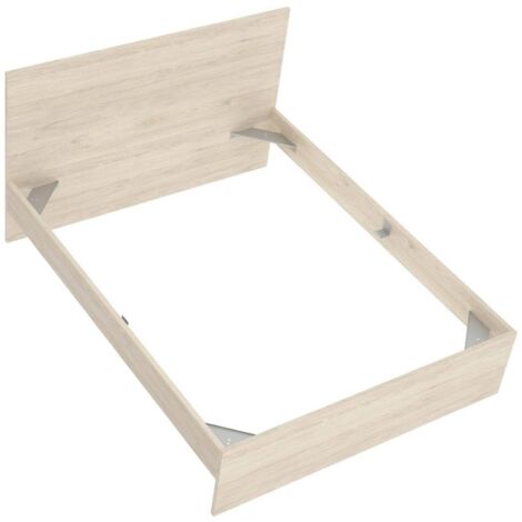 Dmora - Letto alla francese Howard, Sommier per camera da letto, Giroletto per stanza, Struttura porta materasso, 146x195 h100 cm, Rovere (1/5)