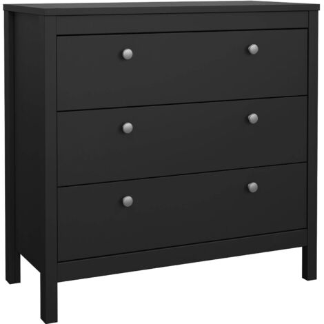 Dmora - Cassettiera Joceline, Settimino multiuso, Comò camera da letto, Mobile con cassetti, 82x38 h80 cm, Nero (1/5)