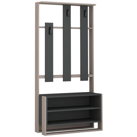 Mobile Ingresso Halimede 60x47x72 Cm - Appendiabiti, 3 Cassetti, Bianco - Foto 3