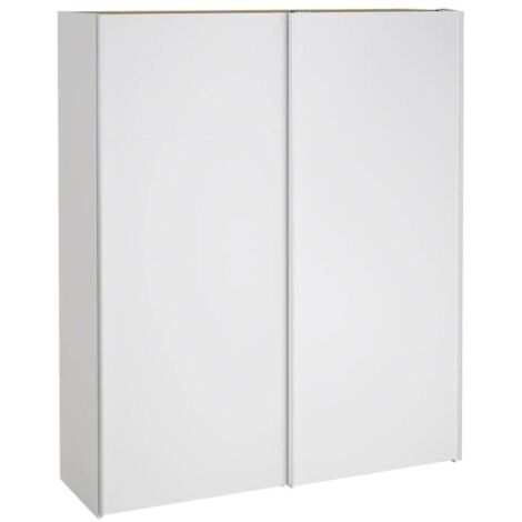 Dmora - Guardaroba 2 ante Taxus, Mobile camera da letto, Cabina armadio portabiti, Armadio appendiabiti, 182x61 h220 cm, Bianco lucido (1/5)